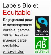 Destination labels bio et commerce �quitable pour nos gammes de th�s et caf�s
