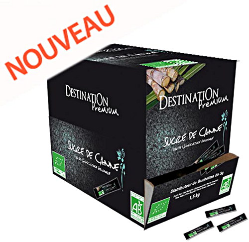 Sucre Bio - Sucre de canne Blond x 500 buchettes de 3g - 1kg500
