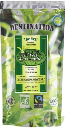 Thé Vert Chun Mee à la Menthe Bio Equitable Thé Vert Chun Mee à la Menthe Bio Equitable