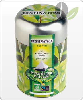 Thé en sachet pyramide Bio Equitable - Thé Vert Perle de Jade x 20 - Boite métal Thé en sachet pyramide Bio Equitable - Thé Vert Perle de Jade x 20 - Boite métal