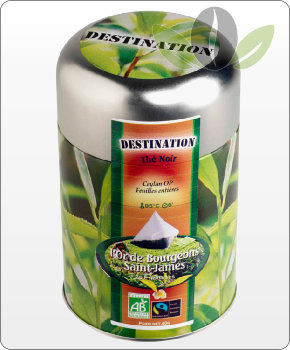Thé en sachet pyramide Bio Equitable - Thé Noir UVA OP Ceylan - 20x2g - Boite métal Thé en sachet pyramide Bio Equitable - Thé Noir UVA OP Ceylan - 20x2g - Boite métal