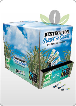 Sucre Bio Equitable - Sucre de canne Blond x 500 buchettes - 2kg500 Sucre Bio Equitable - Sucre de canne Blond x 500 buchettes - 2kg500