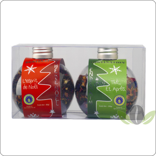 Duo 2 boules Bio : Thé de Noël & Thé Lendemain de Fêtes - 180g Duo 2 boules Bio : Thé de Noël & Thé Lendemain de Fêtes - 180g