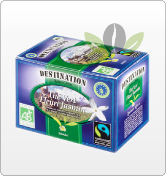 Thé Vert Jasmin fleurs Bio Equitable en infusettes Thé Vert Jasmin fleurs Bio Equitable en infusettes