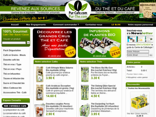 Page d'accueil pur-cafe.com