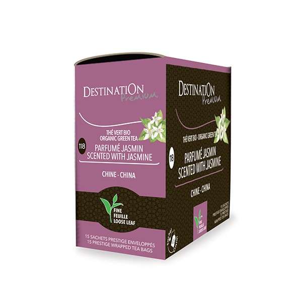 Thé Vert au Jasmin Bio en sachet cristal - Parfum d’Orient x 15 Thé Vert au Jasmin Bio en sachet cristal - Parfum d’Orient x 15
