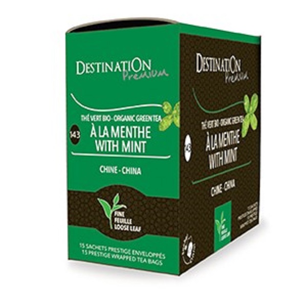 Thé Vert à la Menthe Bio en sachet cristal - Marakech Nanah x 15 Thé Vert à la Menthe Bio en sachet cristal - Marakech Nanah x 15