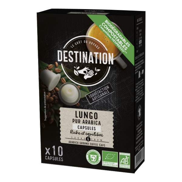 Capsules Café Bio - Lungo 100% Arabica x 10 Capsules Café Bio - Lungo 100% Arabica x 10