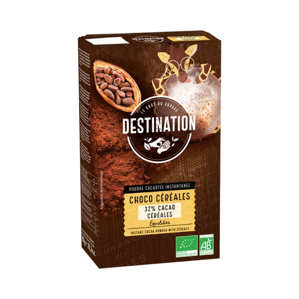 Chocolat en poudre Bio - Cacao 32% aux céréales - 800g Chocolat en poudre Bio - Cacao 32% aux céréales - 800g
