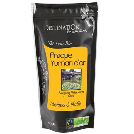 Thé Noir Bio Equitable - Thé Antique Yunnan d’Or Pekoe - 100g Thé Noir Bio Equitable - Thé Antique Yunnan d’Or Pekoe - 100g