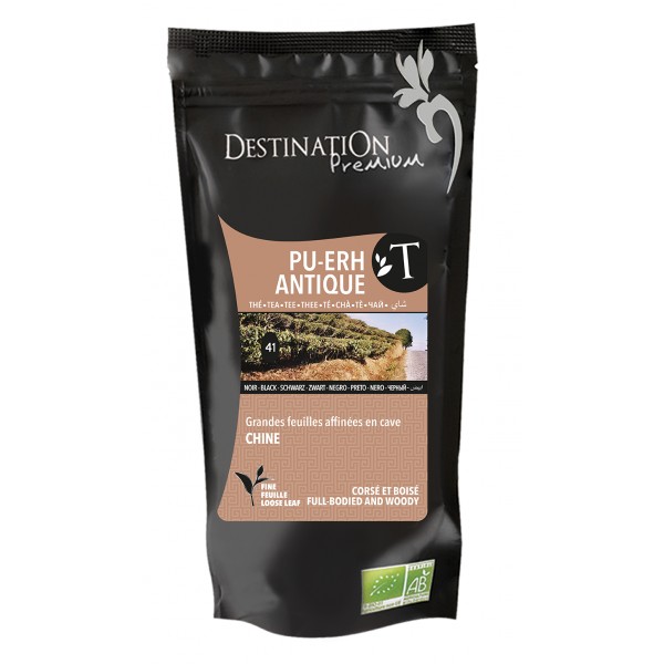 Thé Pu Erh Bio Equitable - Puer Antique Grade1 du Yunnan - 100g Thé Pu Erh Bio Equitable - Puer Antique Grade1 du Yunnan - 100g