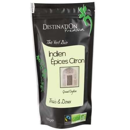 Thé Vert Bio Equitable - Chai Masala Indien Epices Citron - 100g Thé Vert Bio Equitable - Chai Masala Indien Epices Citron - 100g
