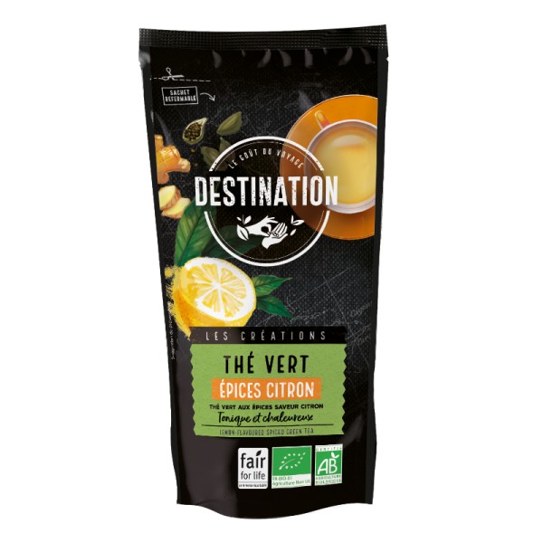 Thé Vert Bio Equitable - Chai Masala Indien Epices Citron - 100g Thé Vert Bio Equitable - Chai Masala Indien Epices Citron - 100g