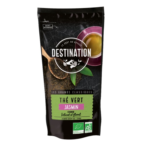 Thé Vert Bio - Thé vert au Jasmin - 100g Thé Vert Bio - Thé vert au Jasmin - 100g