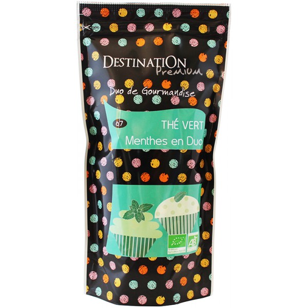 Thé Vert Bio - Duo de feuilles de Menthe - 70g Thé Vert Bio - Duo de feuilles de Menthe - 70g